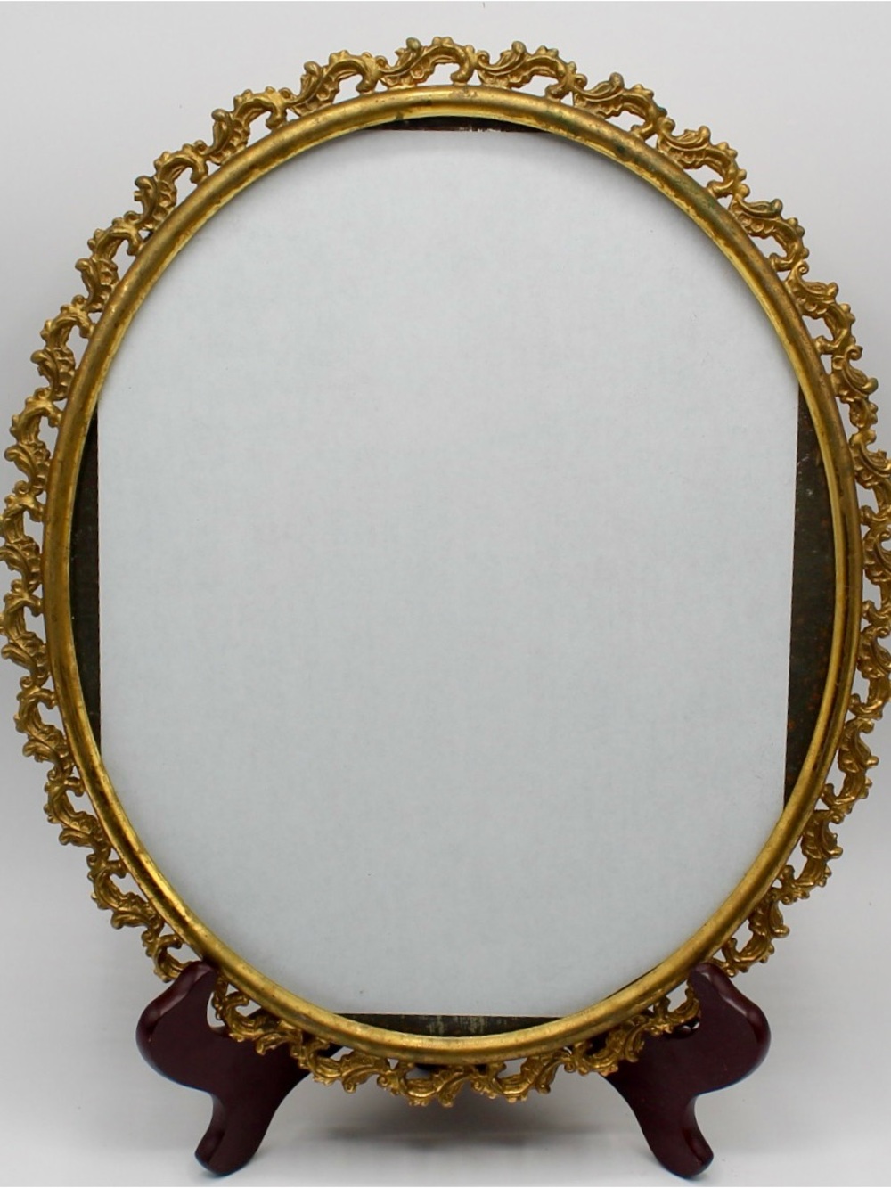 Vintage Ornate Brass Decorative Oval Frame
